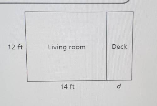 The Bains' house has a deck next to the living room. What is the total combined area of the living