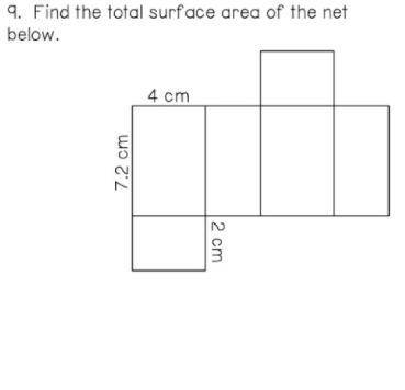 Find the total area of the net below. 5 points each please help. Thanks! and have good day!