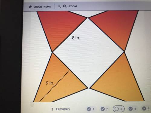 The net of a square pyramid as shown in the diagram. What is the total surface area of the square p