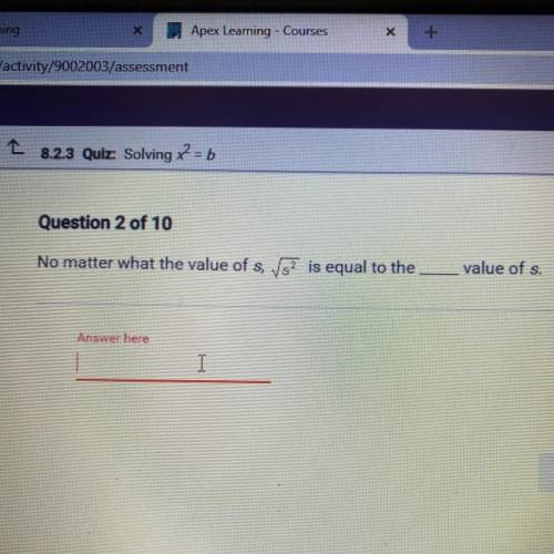 PLEASE HELP!!! 
No matter what the value of s, V 2 is equal to the value of s.