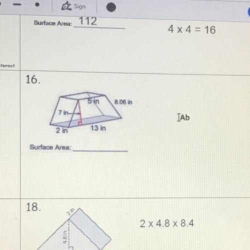 Please help me find the surface area of this shape