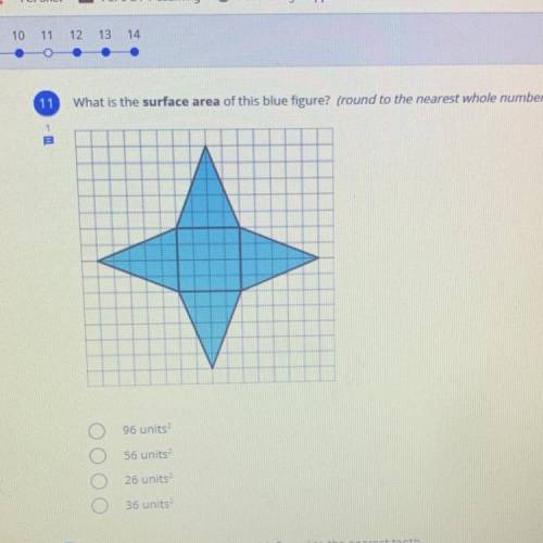 What is the surface area of this blue figure? (round to the nearest whole number)
