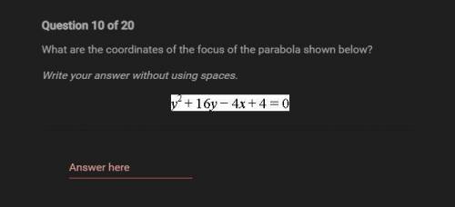 What are the coordinates of the focus of the parabola shown below?