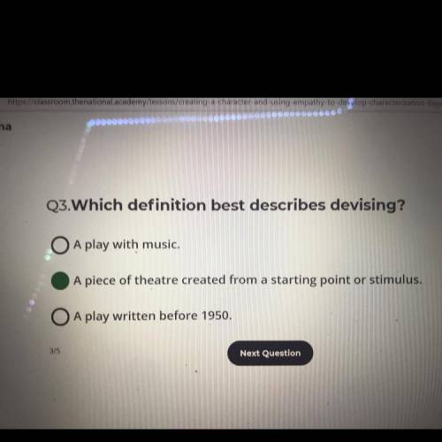 What definition describes devising the best (in drama)