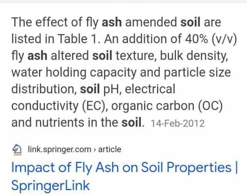 What is the purpose of ash to soil conditioning.​
