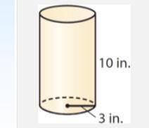 NEED ASAP

Find the volume of the cylinder. Use 3.14 for pi. Label the answer correctly.
A) 30 cub