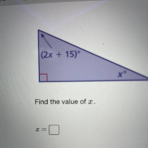 Find the value of x on a triangle