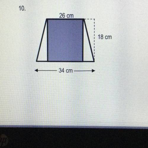 what is the are of the trapezoid(look at the picture) You have to Find the are of the shaded portio