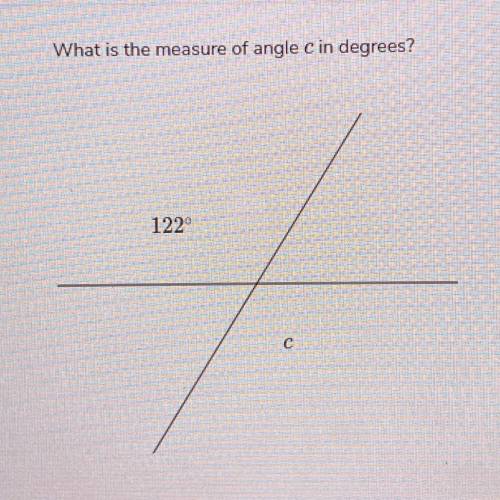 What is the measure of angle c in degrees?