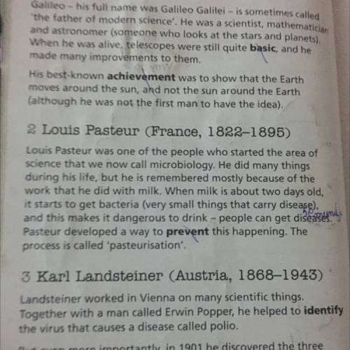 I need summary of this text
plz look phto and help (louis pasteur)