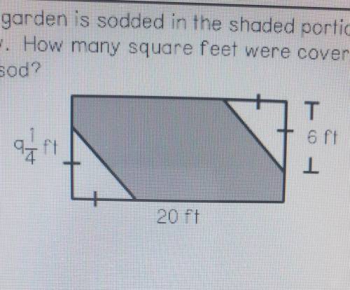 Can someone help me with this?

the question is a garden is spotted in the Shaded portion below ho