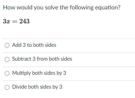 Answer the following equation
3r = 243