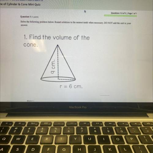 Find the volume of the cone... round solutions to the nearest tenth when necessary!!