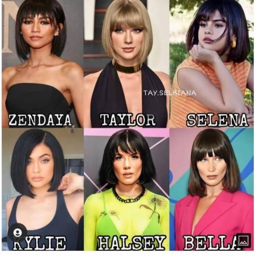 Who is looking most beautiful in short hairs with bangs?

choose any 3 from these 6 given above in