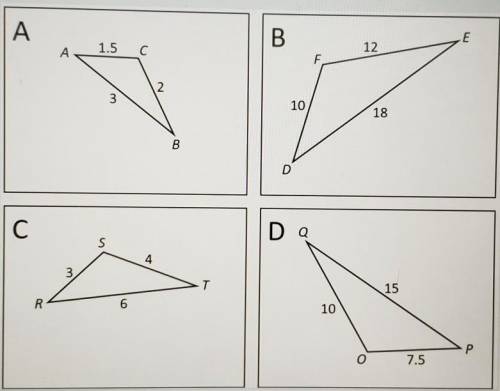 Which triangles are similar? which theorem do you use to prove the similarity?​