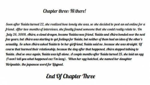 Here are all four of the chapters of my book (so far) for anyone who wants it.

I hope that you en