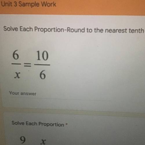 Solve The Proportion-Round to the nearest tenth