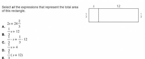 Select all the expressions that represent the total area of this rectangle!