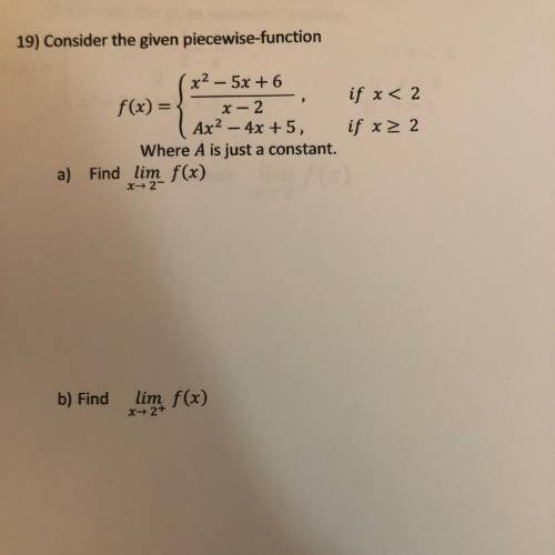 Consider the given piece wise-function