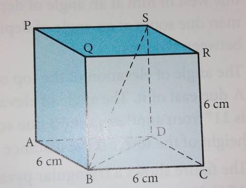 3. In the cube shown, find:a) BDb) ASc) BSd) the angle SBDe) the angle ASB​