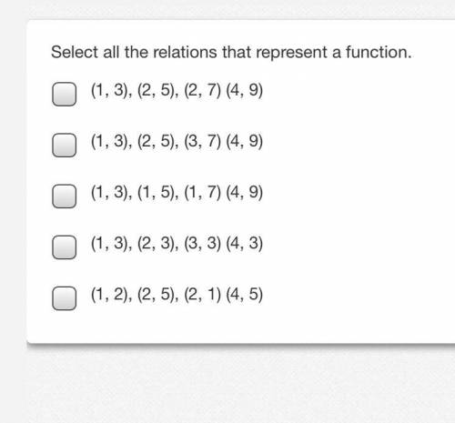 Select all the relations that represent a function.