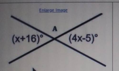 Use the properties of vertical angles to find the value of x.

A)3B)5C)7D)9What is the mea