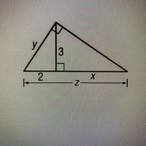 Solve for x, y, and z.
X=
y =
Z=