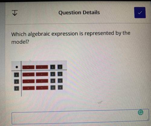 Which algebraic expression is represented by the model?
