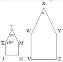 PLSS HELP!! Pentagon JKLMN is similar to pentagon VWXYZ. What is the measurement of angle W?