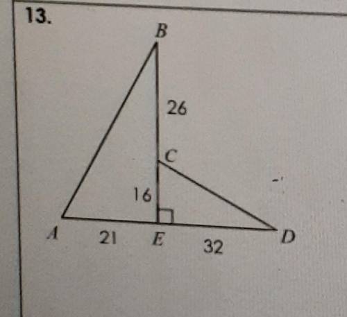 Topic: Similar Triangles

Determine whether the triangles are similar by AA ~, SSS ~, SAS~, or not
