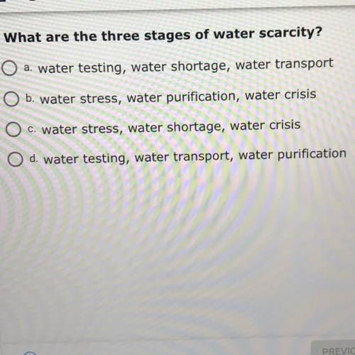 What are the three stages of water scarcity?