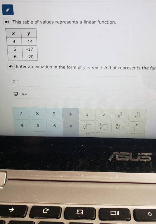 I need to write a equation to match the table function ​