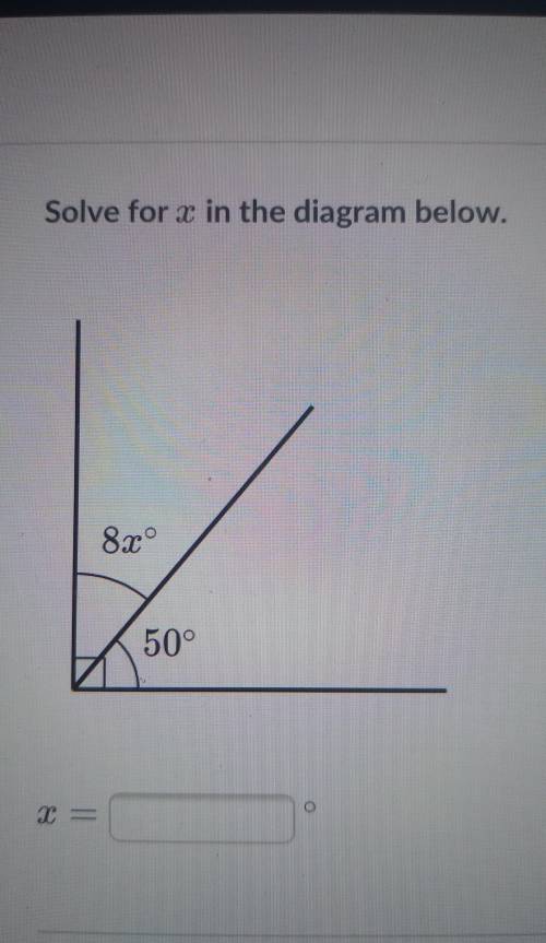 Solve for x in the diagram below ​