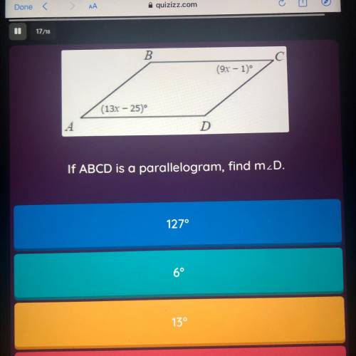 If abcd is a parallelogram, find m