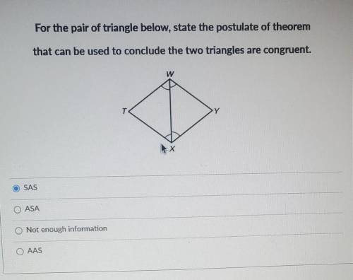 hey yall again im really bad with triangles and theorems if someone could help me answer this quest