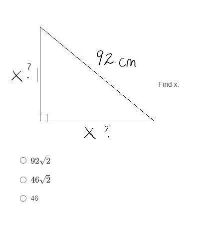 Find X using radicals with right triangles