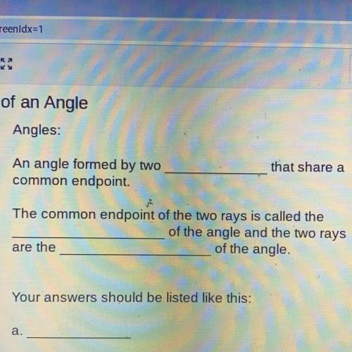 Definition of an angle