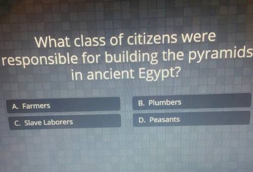 What class of citizens were responsible for building the pyramids in ancient Egypt?​