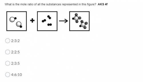 What is the mole ratio of all the substances represented in this figure? AKS 4f