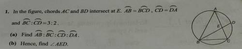 AB:BC:CD:DA=5:3:2:2.Find angle AED​​