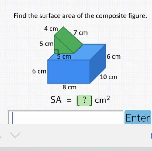 Help and explain 
Find the surface area of the composite figure