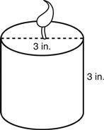 A cylindrical candle has a diameter of 3 inches and a height of 3 inches.

What is the volume, in