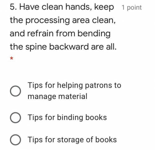 The last option is “tips for properly handing books” SOMEONE HELP
