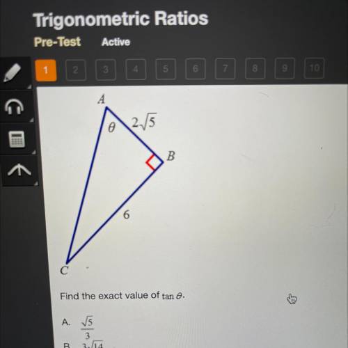 Find the exact value of tan 0