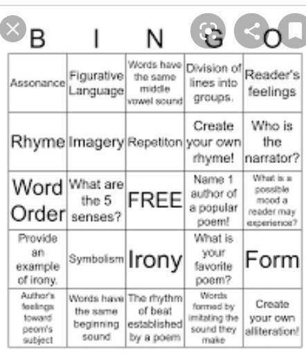 Make a Poetry Bingo /Poetry Ladder /Poetry Dice based on the chapter “JUST

ME”.
how to make poetry