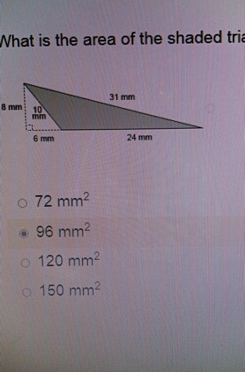 What is the area of the shaded triangle I'm marking branilest ​