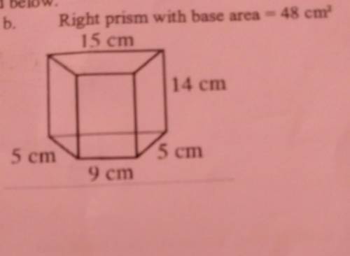 Find the surface area and volume of the solid below.​