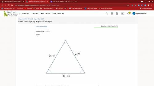 I need help finding x iv never done it on a triangle.