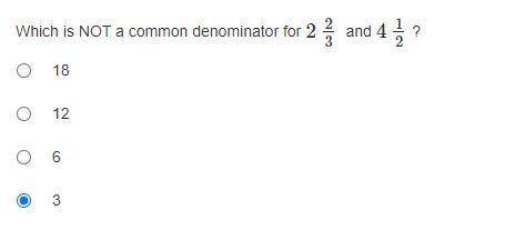 Which is NOT a common denominator for 2 2/3 and 4 1/2?