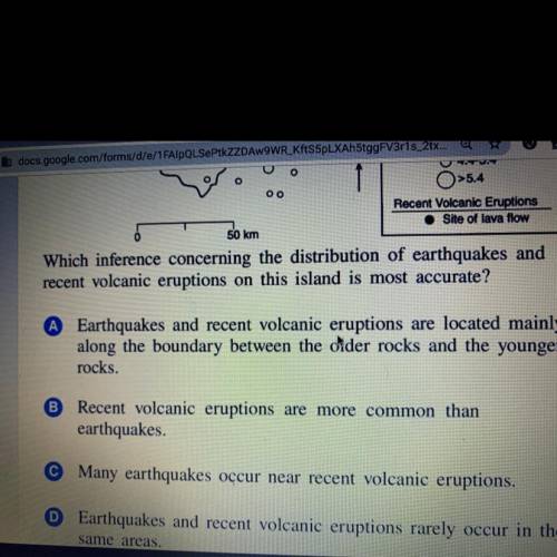 Which interference concerning the distribution of earthquakes in recent volcanic eruption's on this